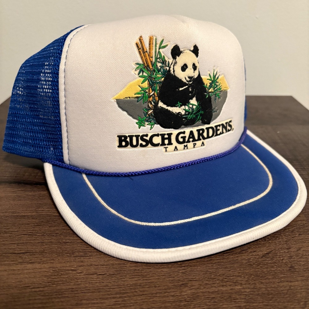 Busch Gardens Tampa‎ Panda Graphic Trucker Hat Snapback Souvenir Cap